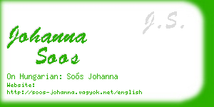 johanna soos business card