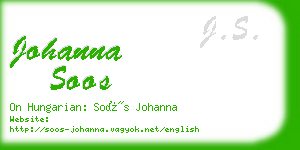 johanna soos business card